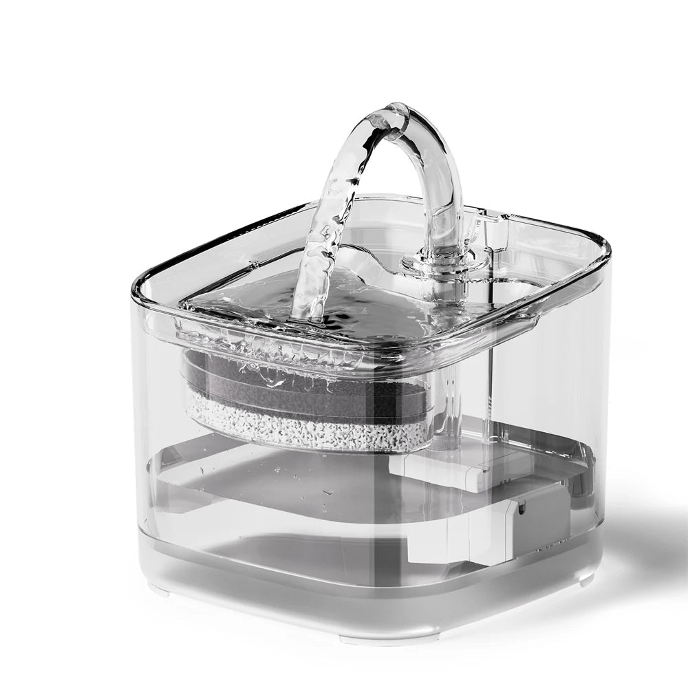 2.2L Silent Pet Water Fountain with Visible Filtration - Automatic Dispenser for Cats & Dogs