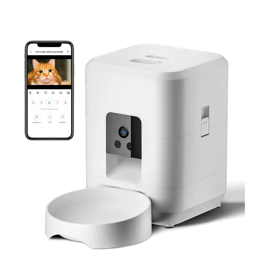 Smart Wi-Fi Pet Feeder with Camera - 2L Automatic Food Dispenser for Dogs & Cats