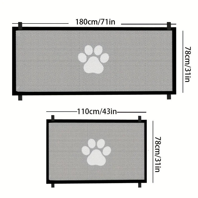 Portable Pet Safety Gate - Folding Mesh Barrier for Dogs and Pets