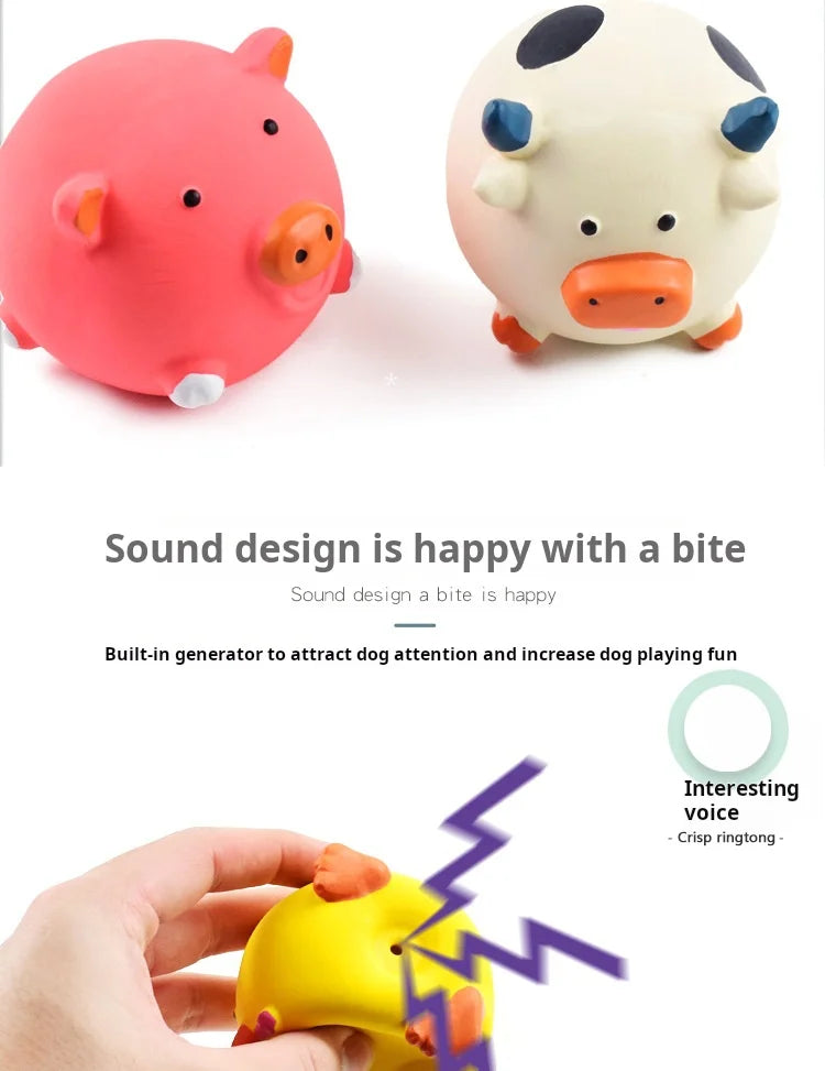 Durable Animal Design Squeaky Chew Toys - Dental Health Toys for Dogs