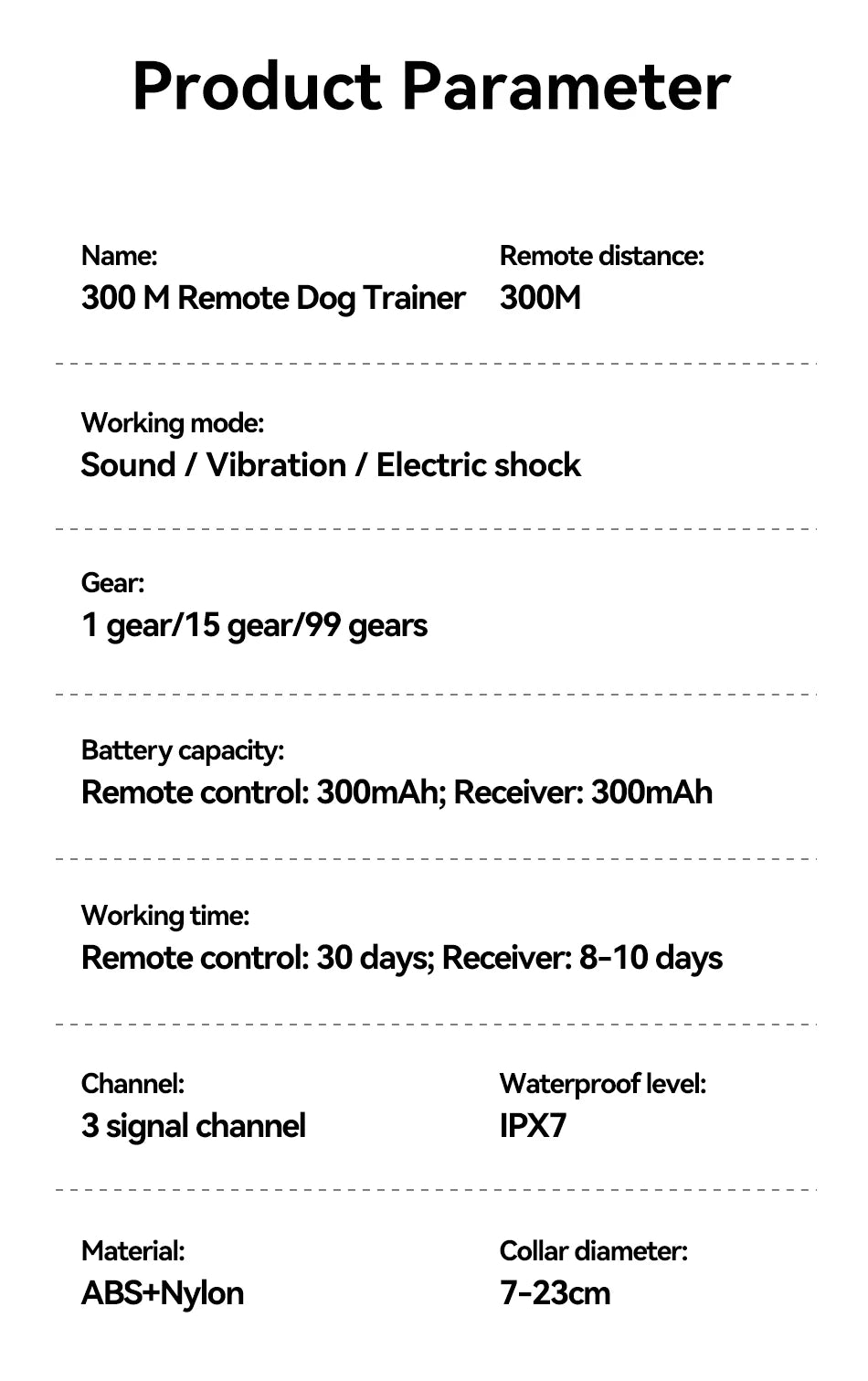 Remote Dog Training Collar - Rechargeable Bark Control System with Multiple Training Modes