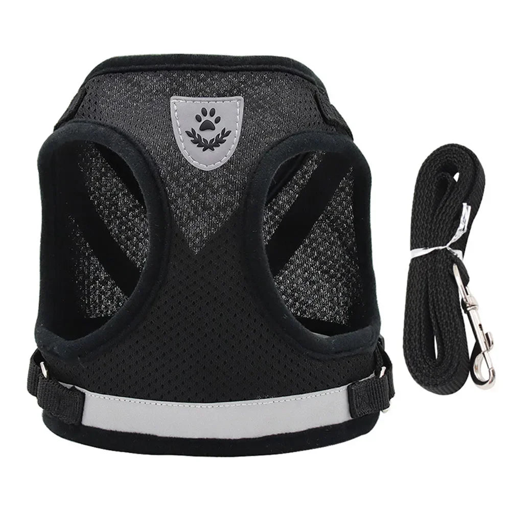 Cat Harness and Leash Set - Escape-Proof Reflective Mesh Vest