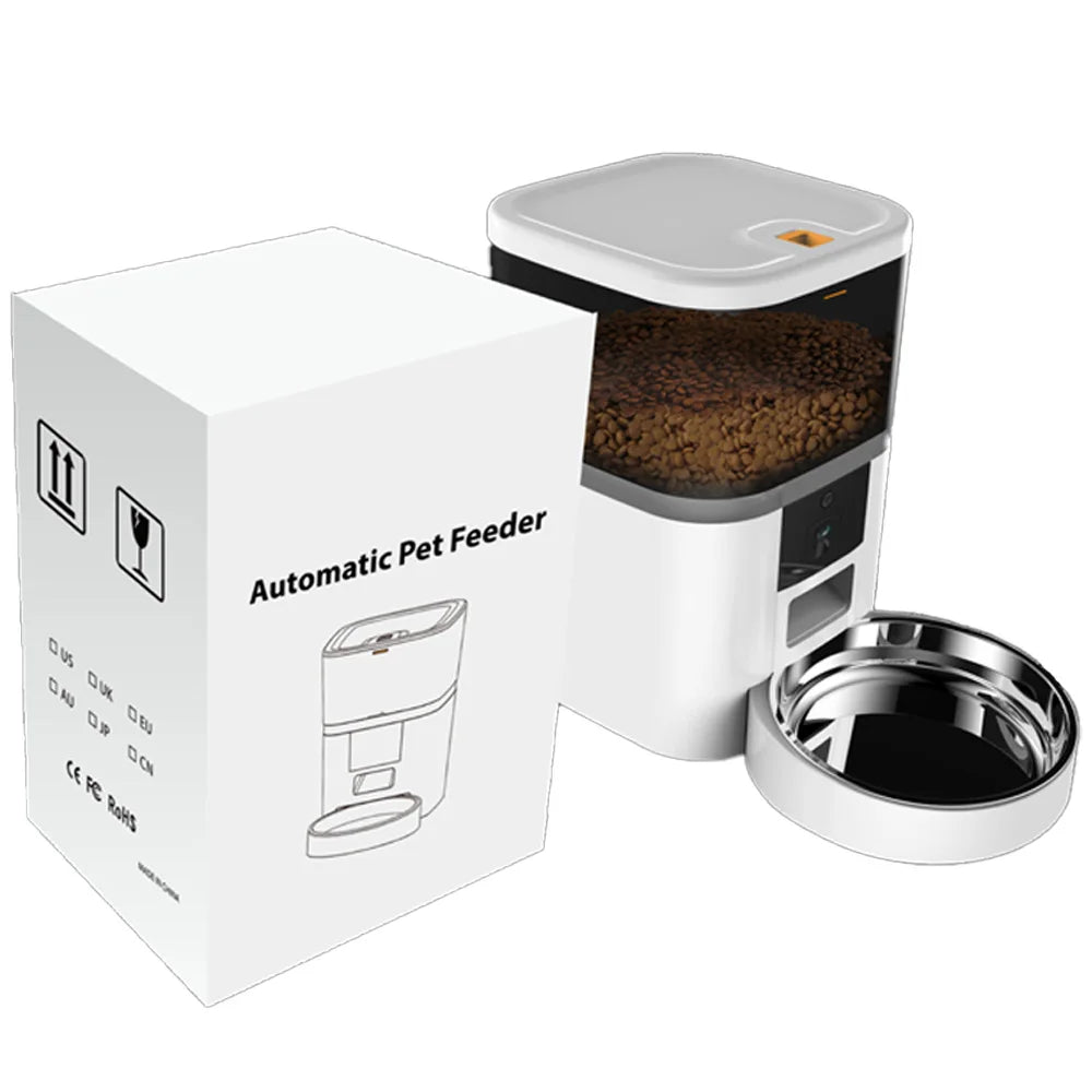 Smart Pet Feeder with HD Camera - 4L Automatic Food Dispenser with App Control
