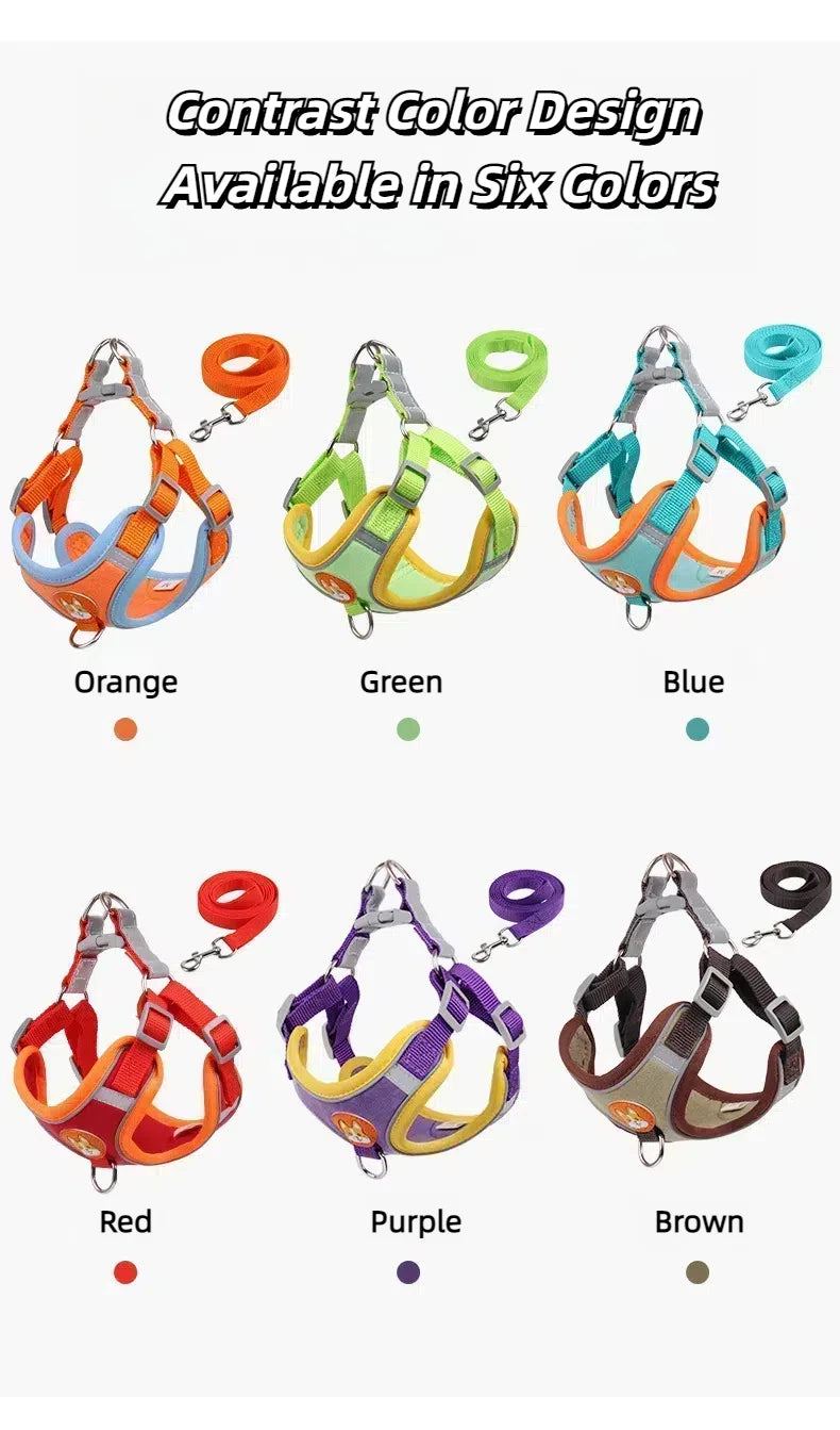 No-Pull Harness and Leash Set - Reflective Vest for Small Dogs