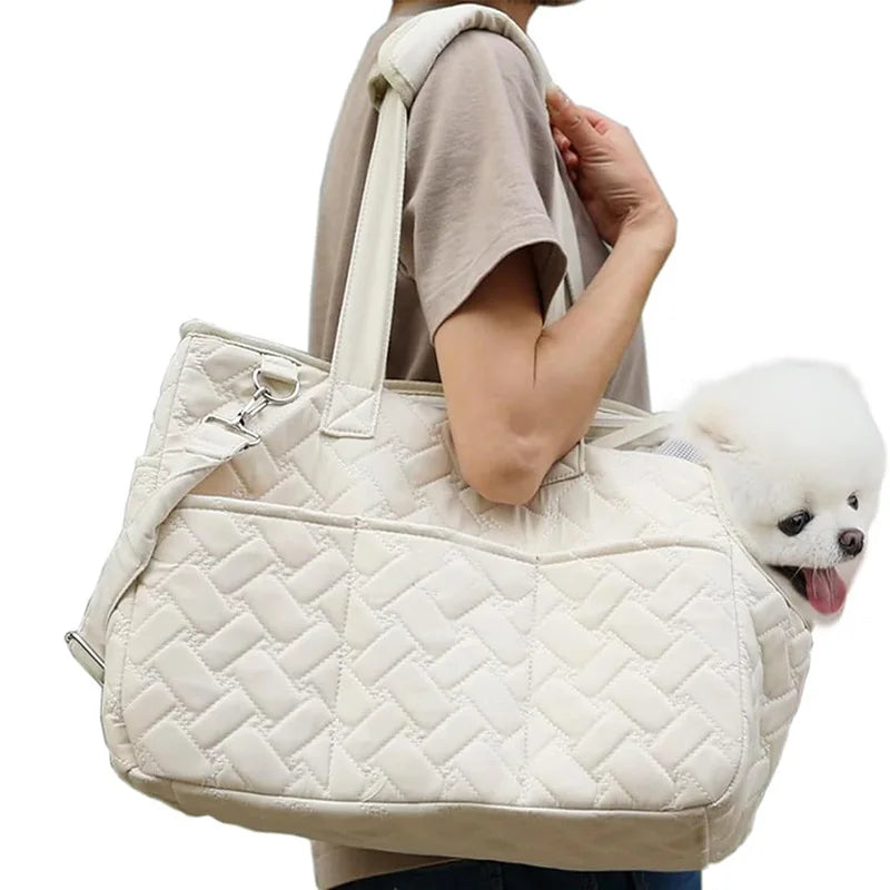 Portable Pet Carrier Tote Bag for Small Dogs & Cats — Breathable Mesh Handbag for Travel & Outdoor Use