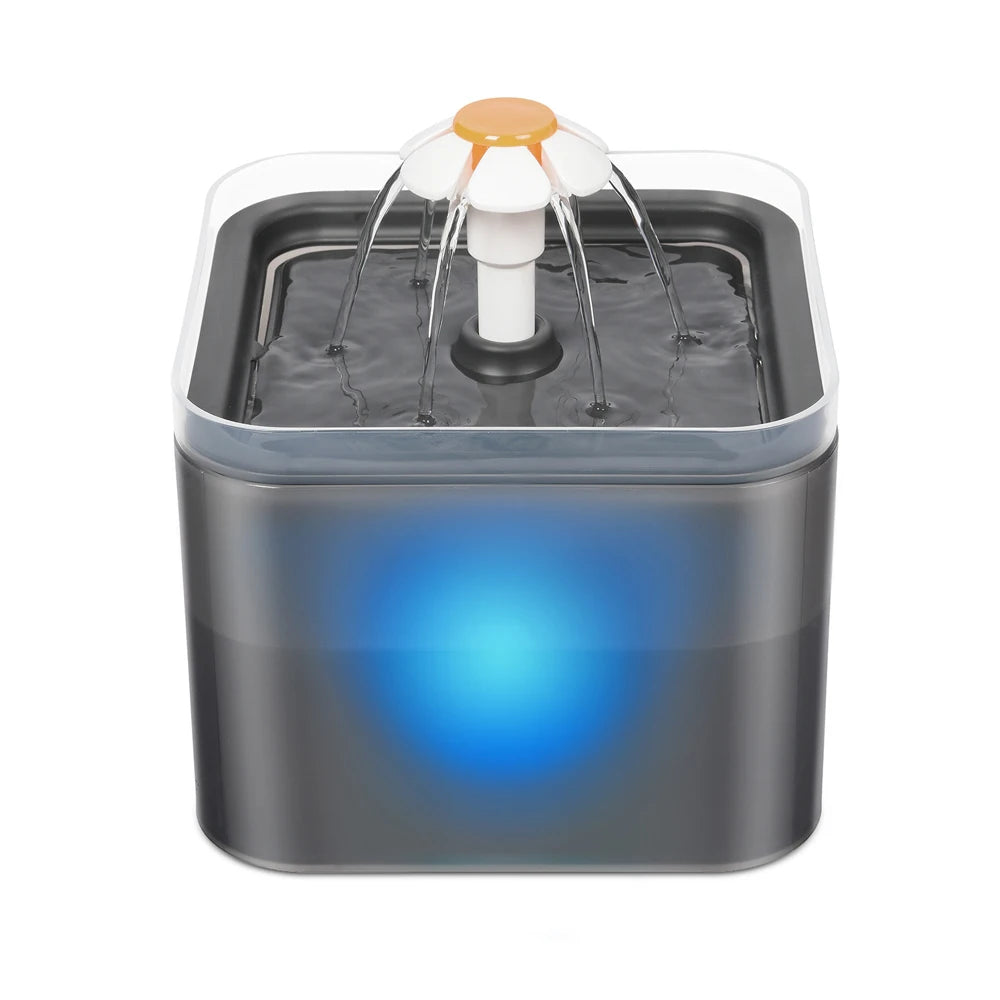 2L LED Pet Water Fountain with USB Power - Automatic Filtration System for Cats & Dogs