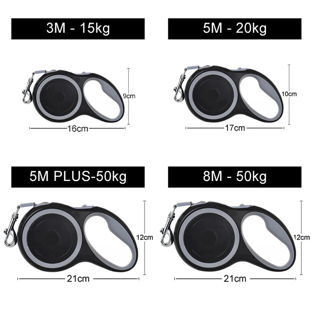 Retractable Dog Leash - Adjustable 3m/5m Length for All Dog Sizes