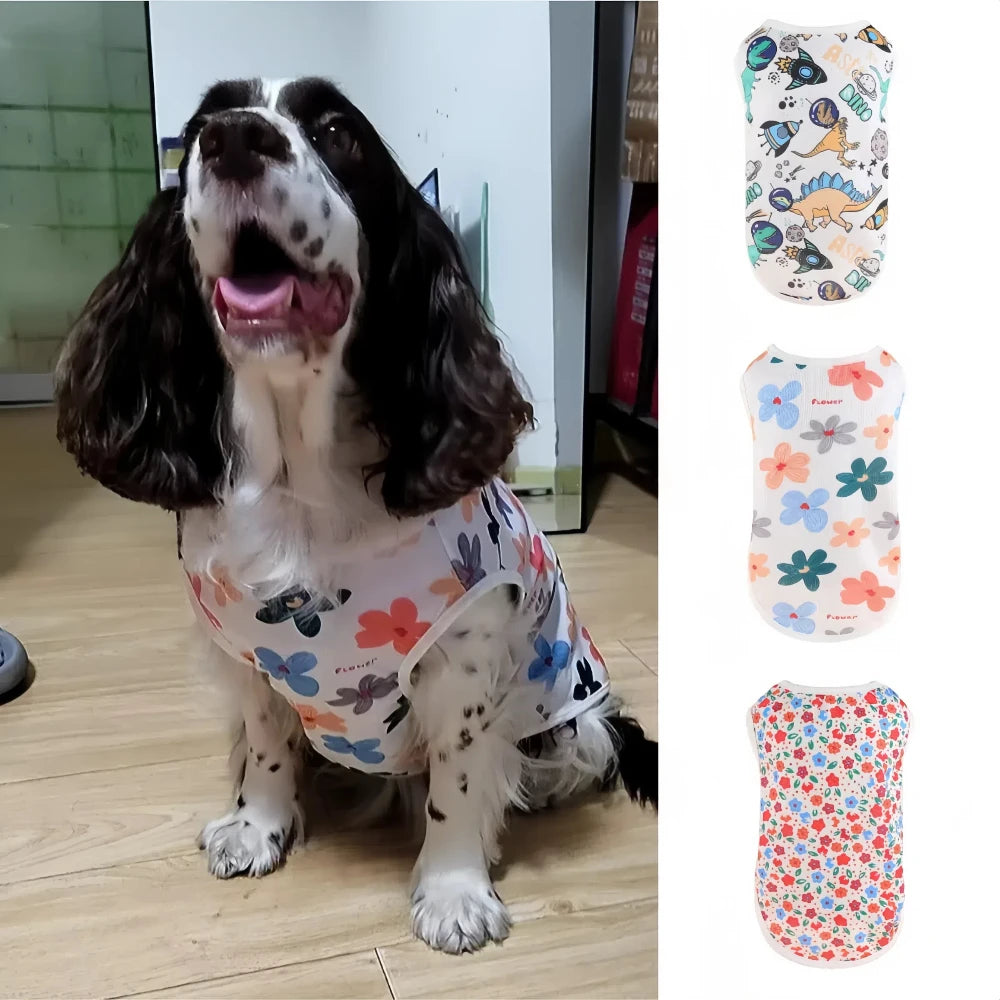 Summer Dog Cooling Vest - Breathable Cartoon Design for Hot Weather