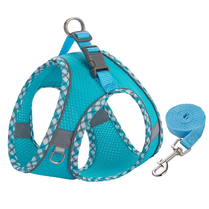 Reflective Pet Harness and Leash Set - Comfortable Vest for Small to Medium Dogs