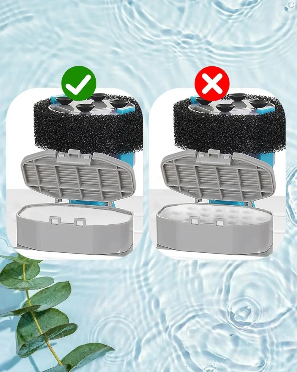 Cat Water Fountain Replacement Filters & Sponges Set