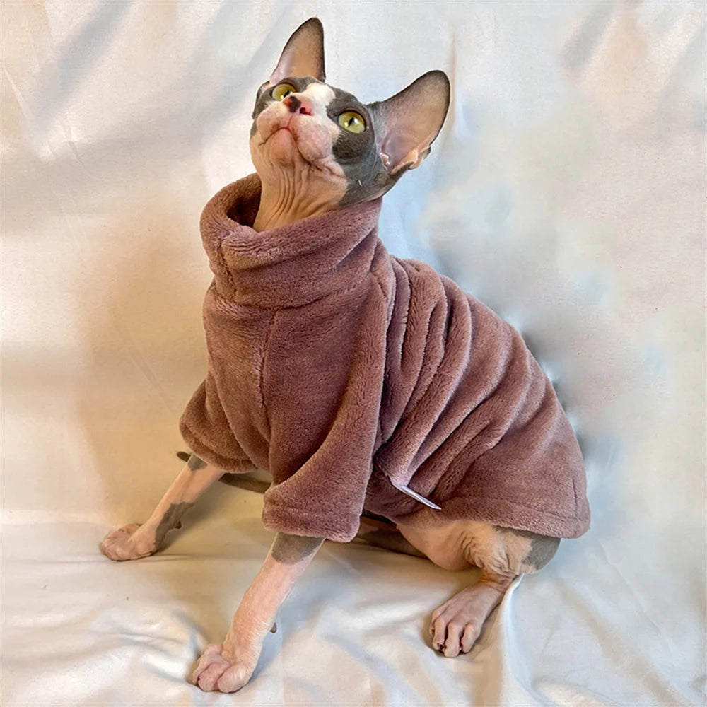 Fleece High Neck Cat Hoodie