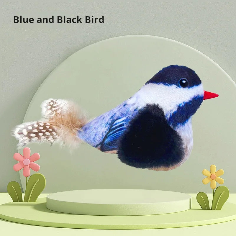 Interactive Bird Sound Cat Toy - Plush Hanging Teaser with Realistic Calls