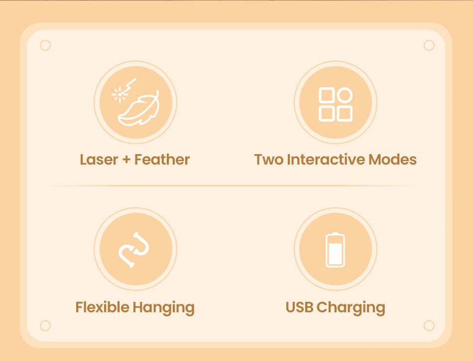 2-in-1 Automatic Cat Laser Toy with Feather Wand - Interactive Pet Entertainment
