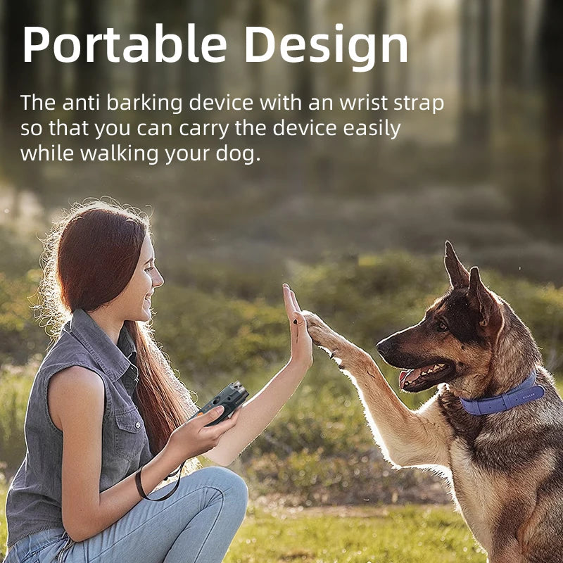 Ultrasonic Dog Repeller - Rechargeable Anti-Barking Device with LED Flashlight