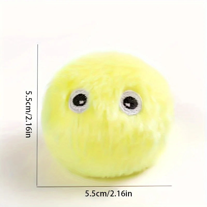 Interactive Cat Toy Ball with Chirping Sound - Plush Exercise Ball for Playtime
