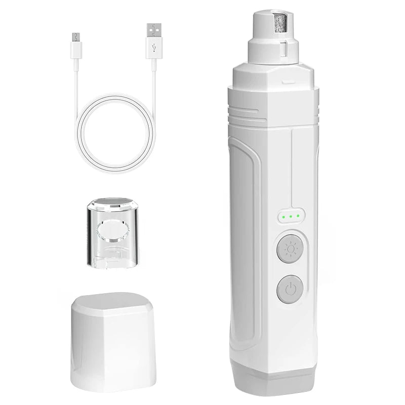 Electric Pet Nail Grinder with LED Light - Rechargeable Grooming Tool
