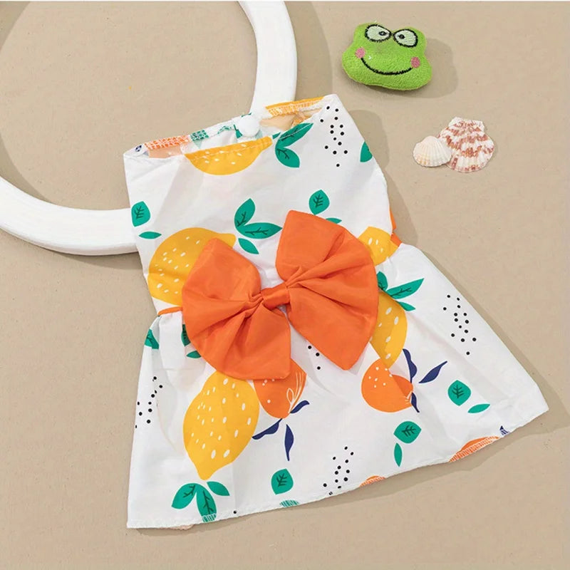 Floral Pet Dress - Soft Sleeveless Outfit for Cats and Small Dogs