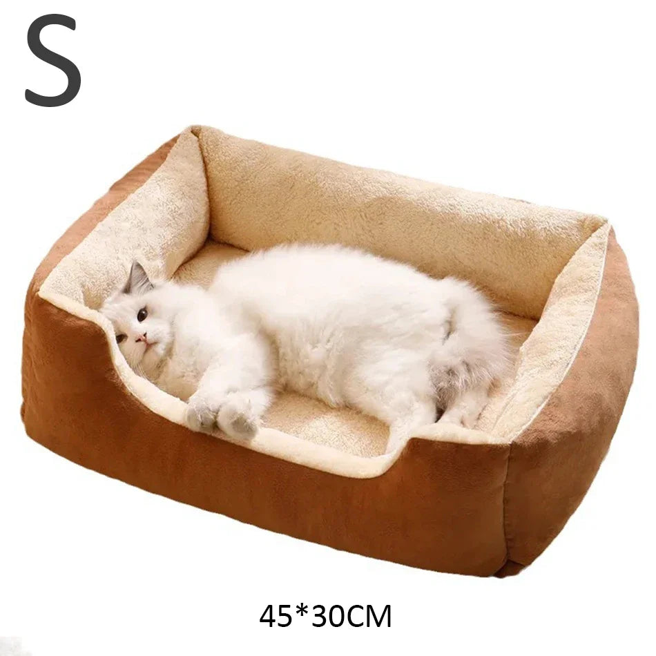 Cozy Pet Bed for Cats and Dogs - Soft Cushion Basket