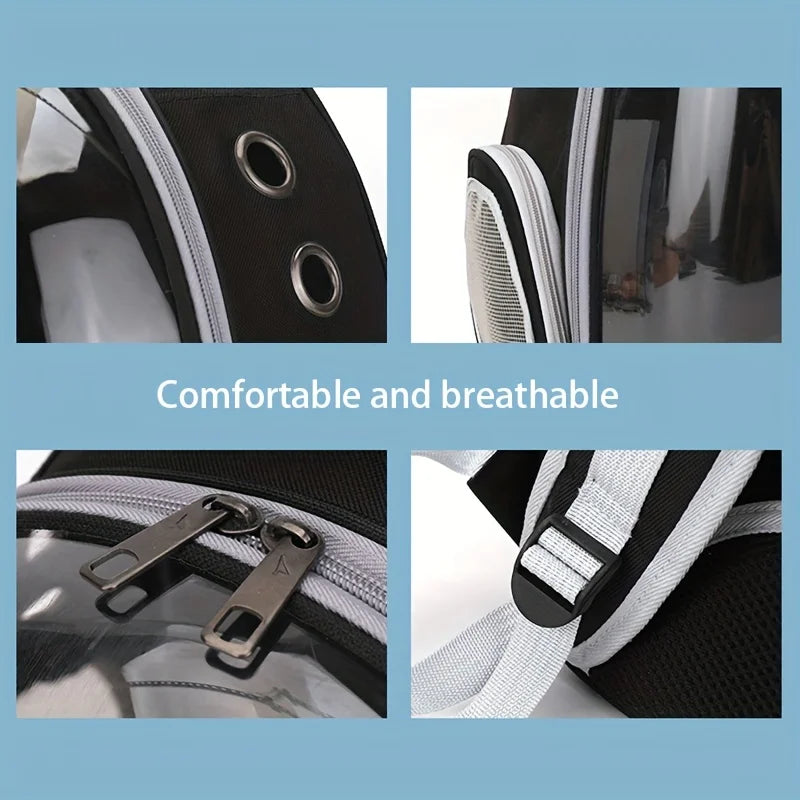 Space Capsule Cat Backpack - Transparent Pet Carrier with Ventilation