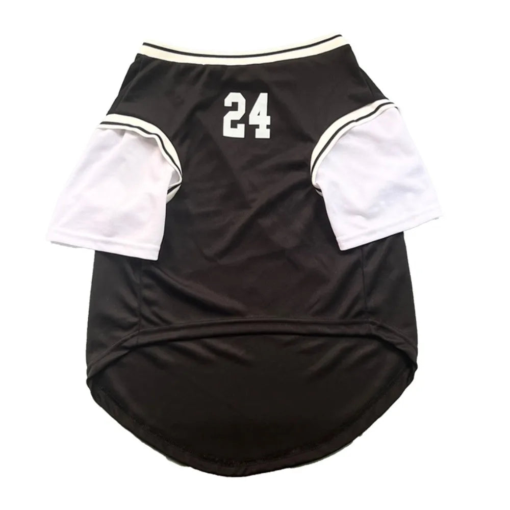 T-shirt gilet rafraîchissant pour chien en similicuir imprimé ballon de basket | Haut décontracté d'été pour chiens de taille moyenne et grande