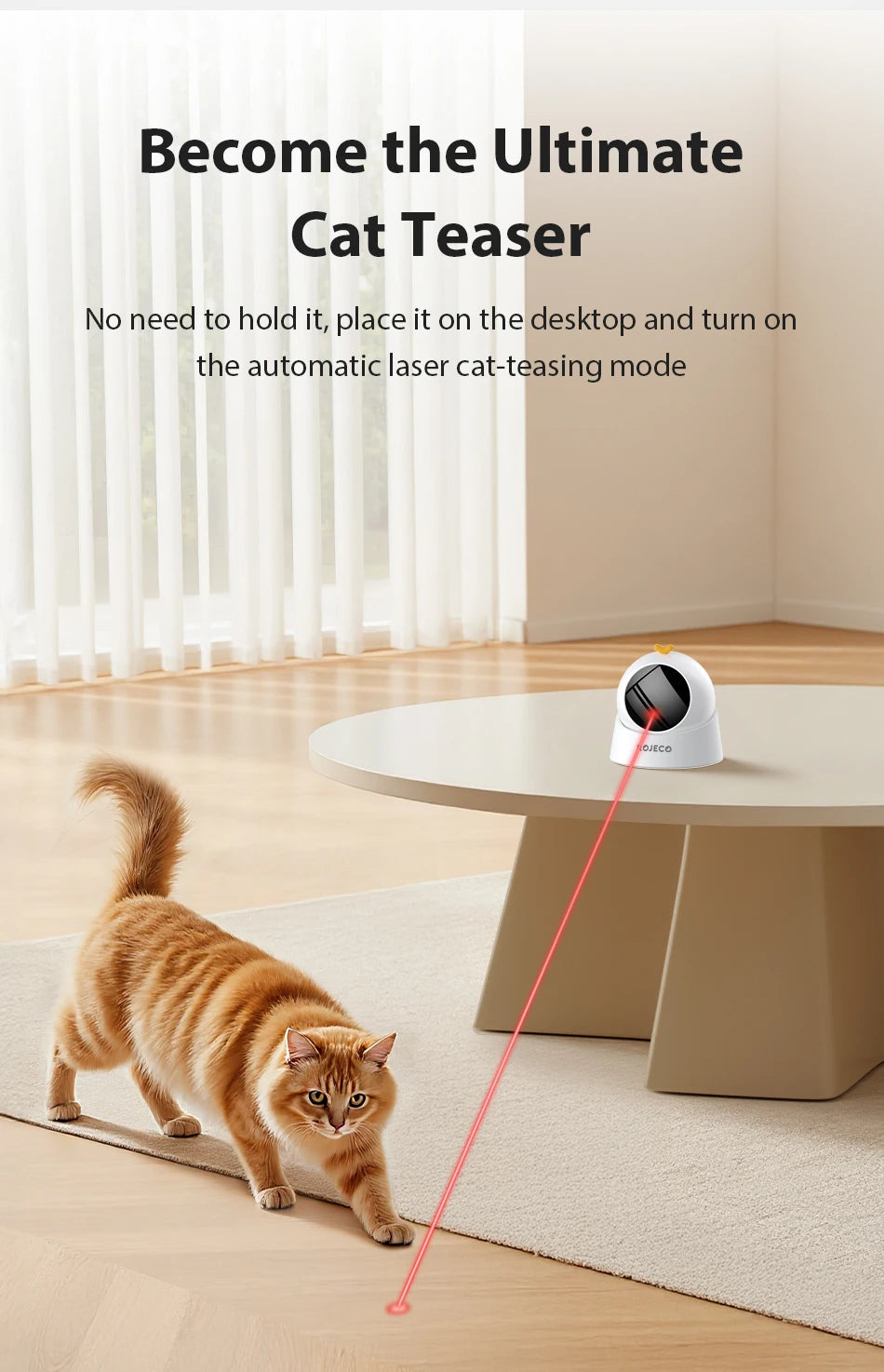 Interactive Smart Cat Laser Toy with Adjustable Modes for Indoor Play