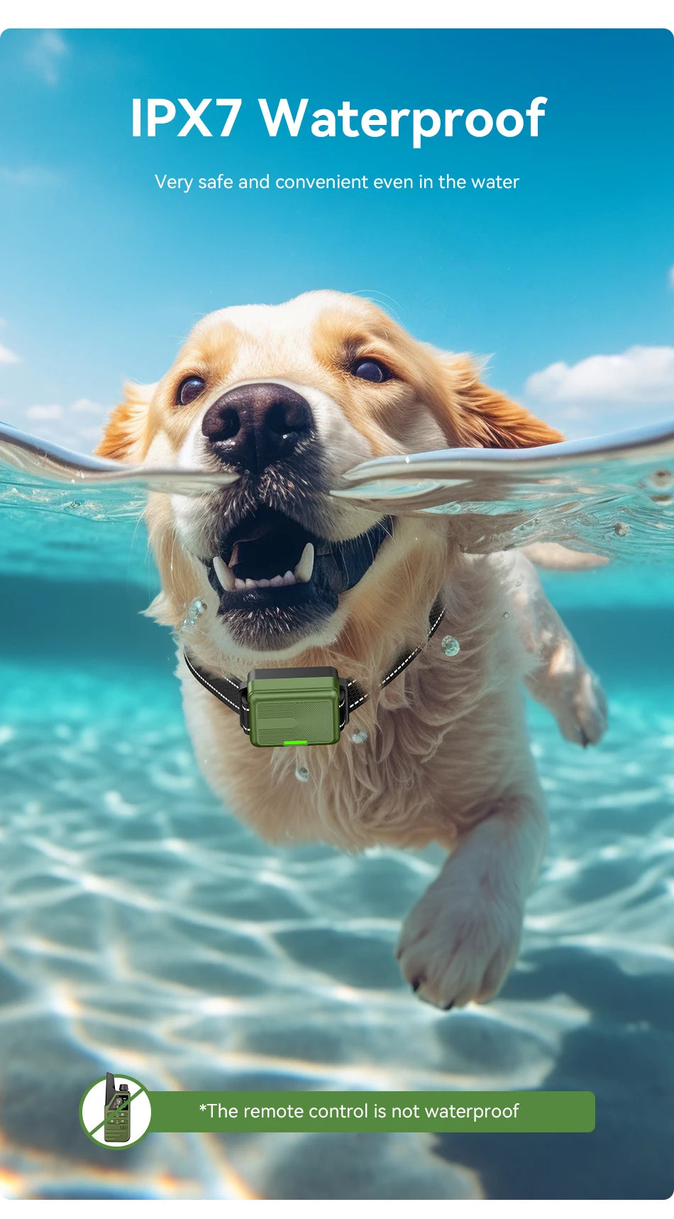 Remote Dog Training Collar - Rechargeable Bark Control System with Multiple Training Modes