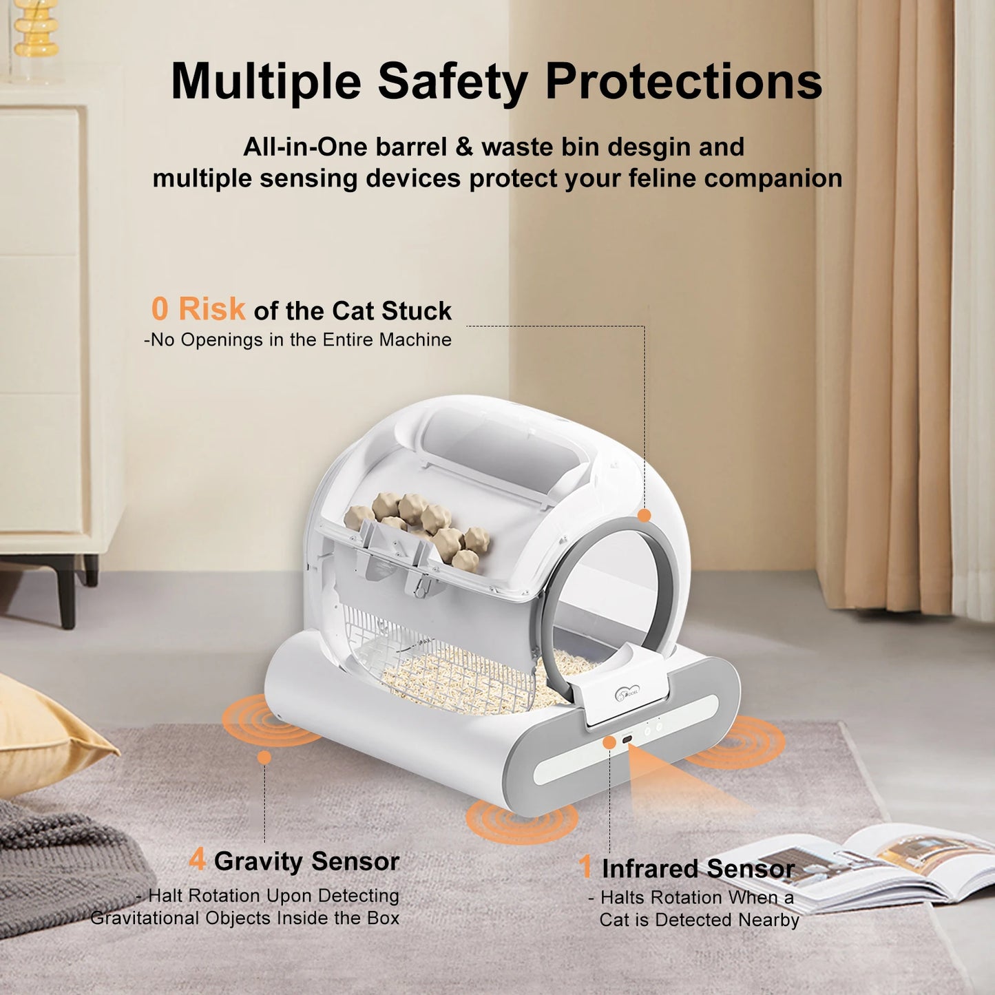 Automatic Cat Litter Box with mat - Self-Cleaning with App Control