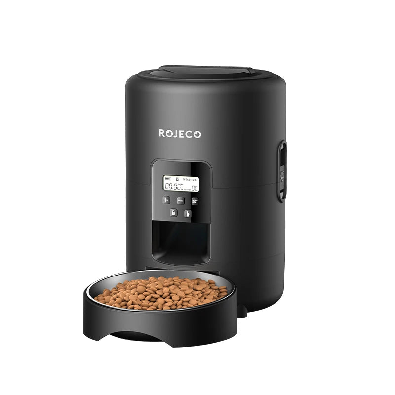 2L Automatic Pet Feeder - Smart Button Control Kibble Dispenser for Dogs & Cats