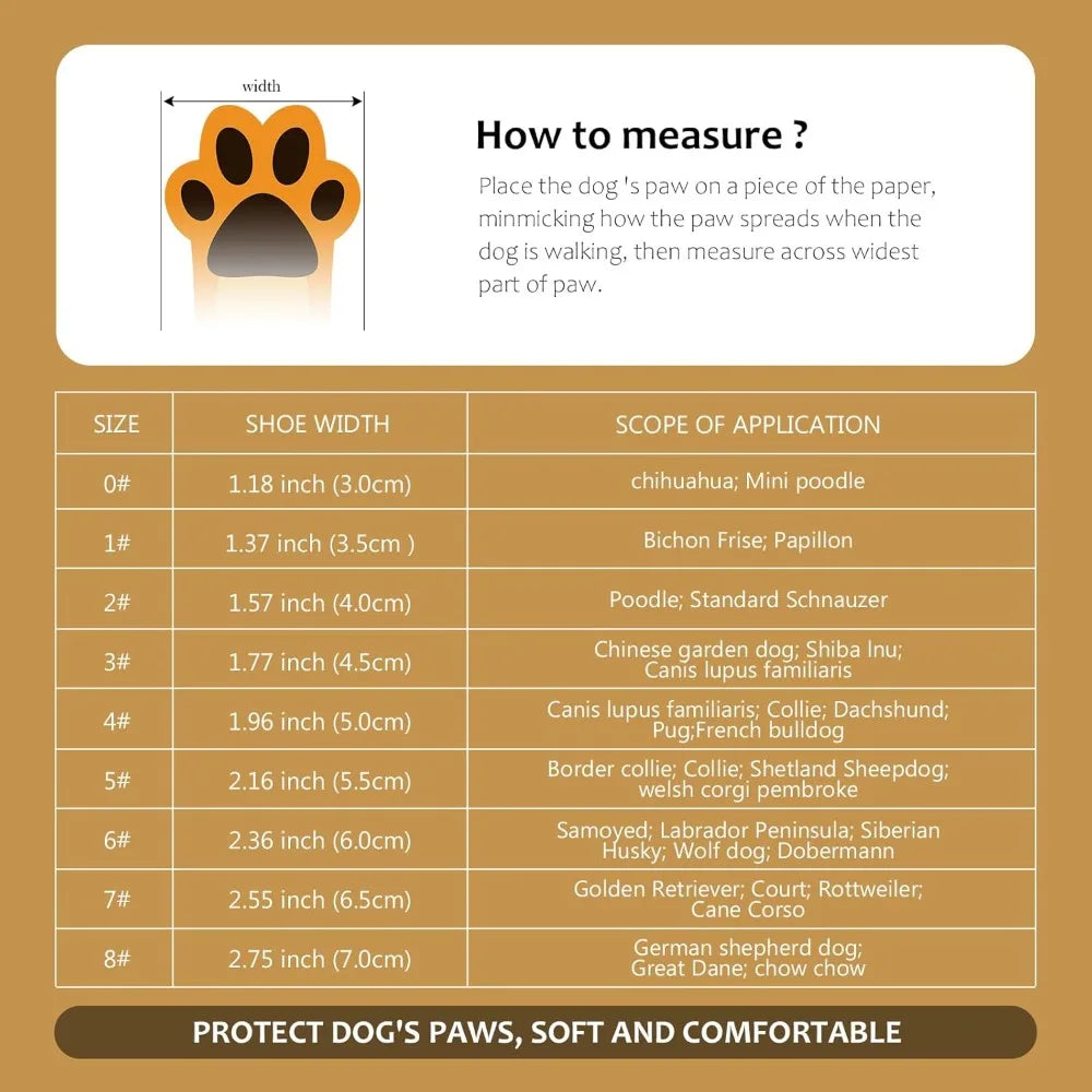 Waterproof Dog Boots for All Weather | Hot Pavement, Snow & Hiking | Set of 4