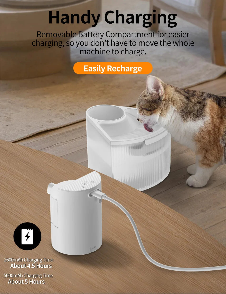 Wireless Smart Cat Water Fountain with Sensor Technology