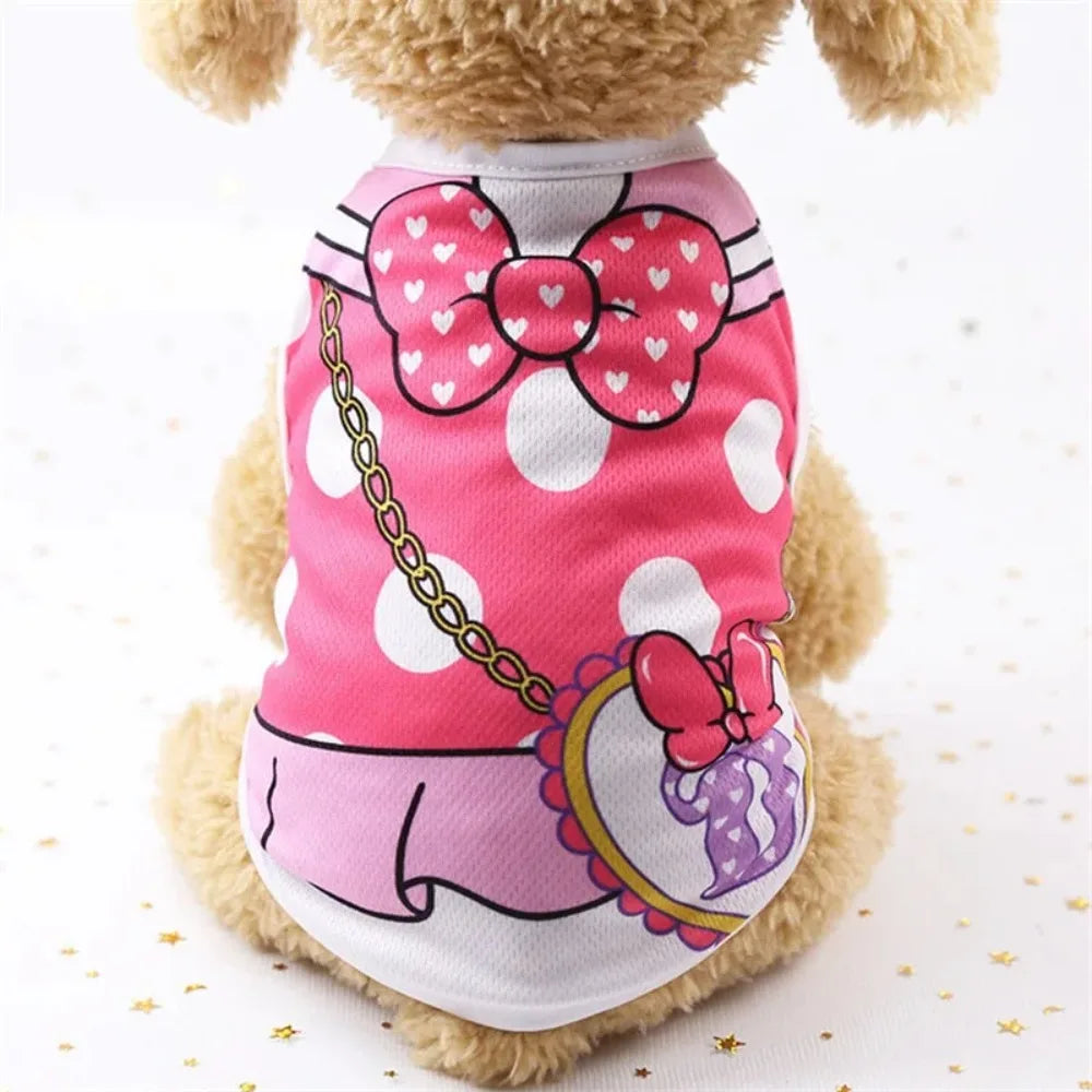 Summer Pet T-Shirt - Cartoon Soft Vest for Small Dogs and Cats
