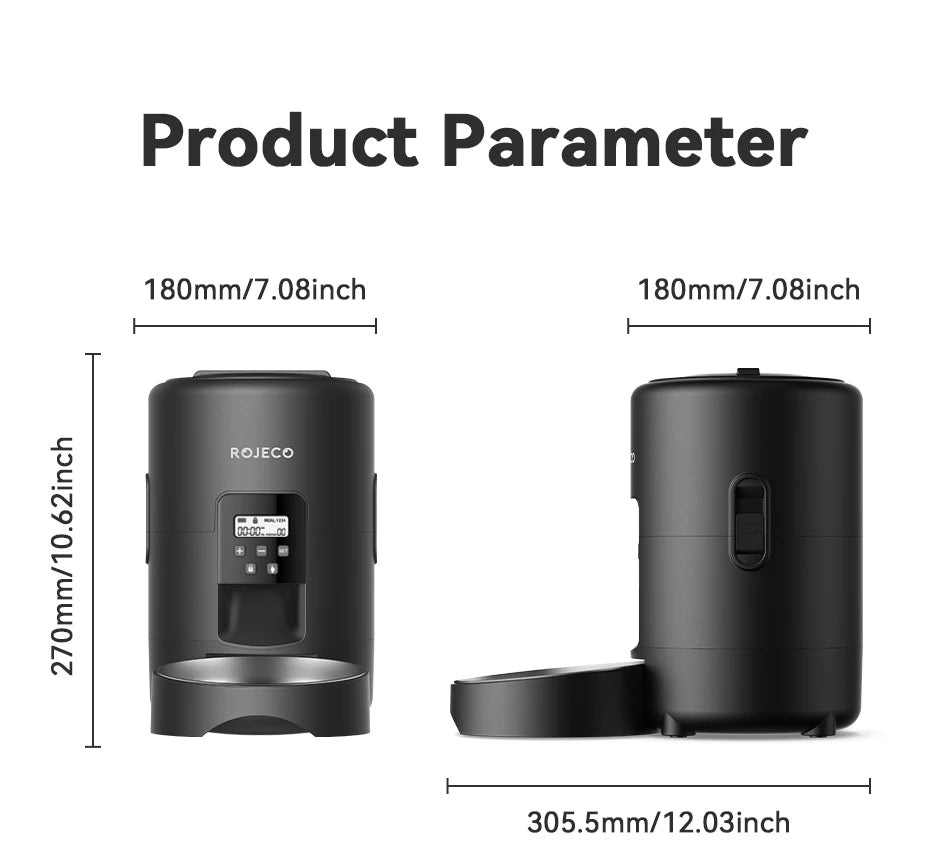 2L Automatic Pet Feeder - Smart Button Control Kibble Dispenser for Dogs & Cats