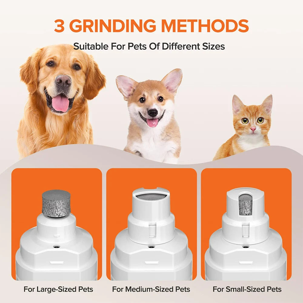 Electric Pet Nail Grinder with LED Light - USB Rechargeable Quiet Trimmer