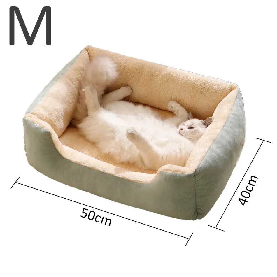 Cozy Pet Bed for Cats and Dogs - Soft Cushion Basket