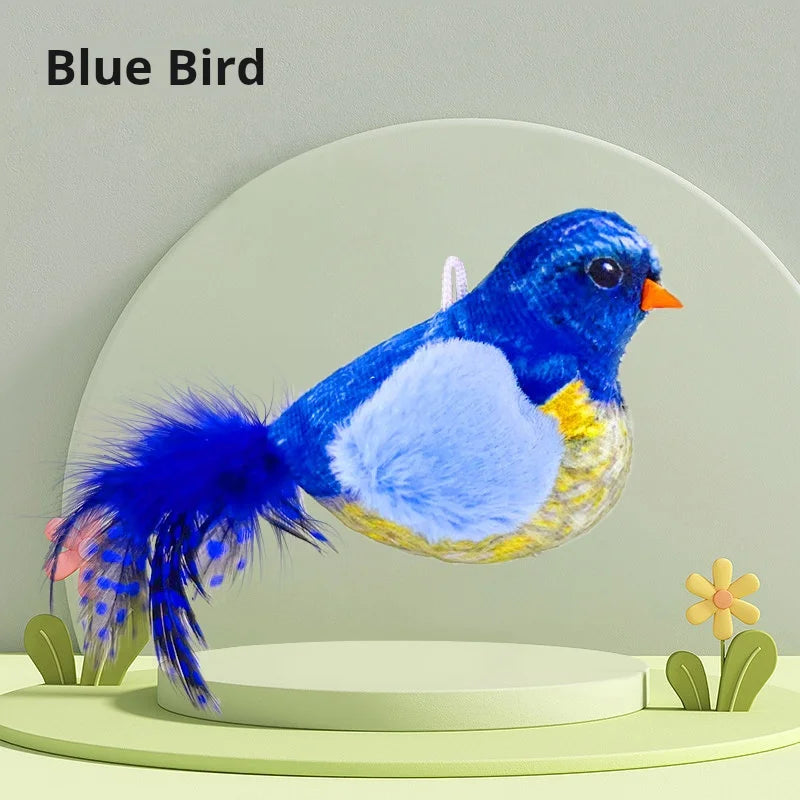 Interactive Bird Sound Cat Toy - Plush Hanging Teaser with Realistic Calls
