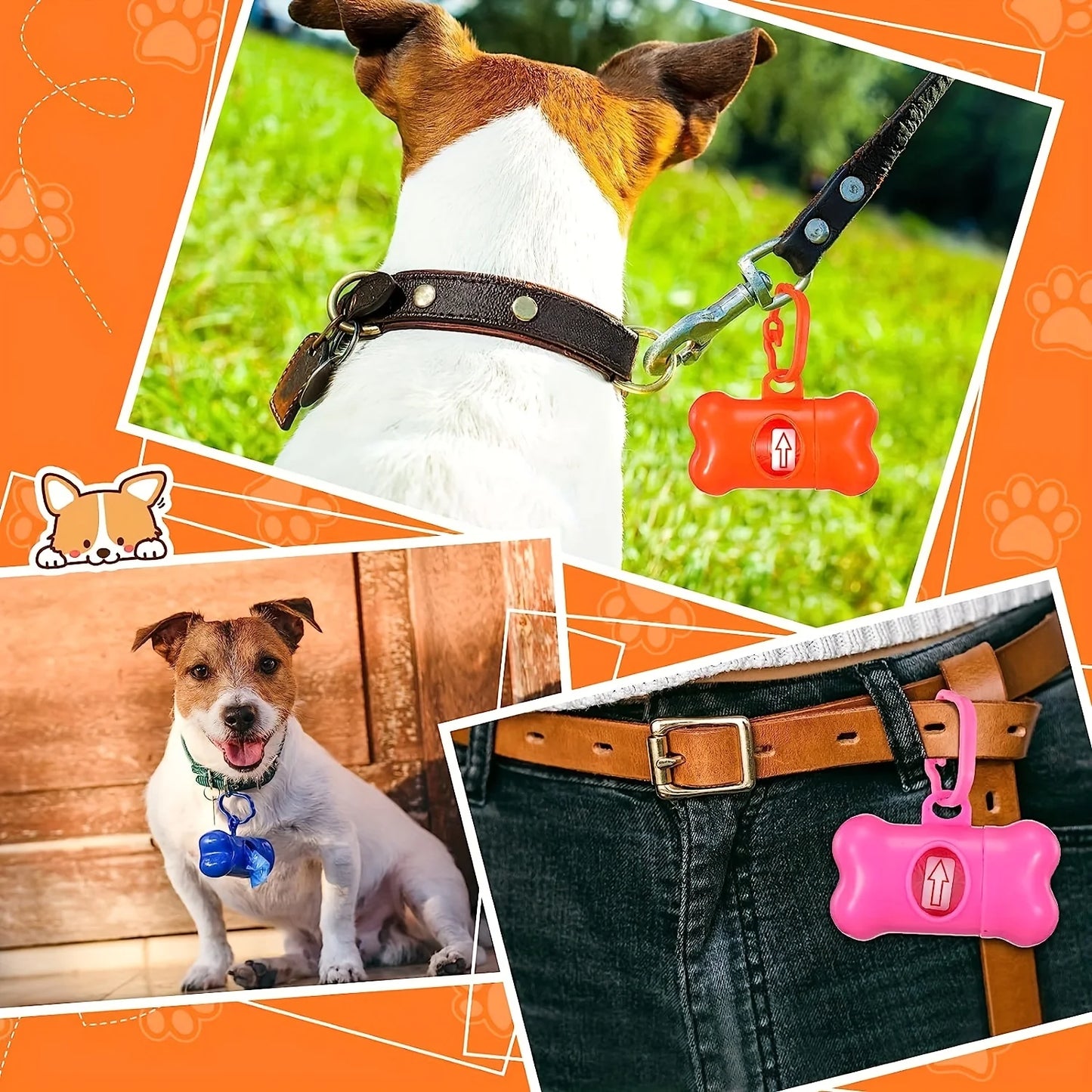 Dog Poop Bags - 1200 Leak-Proof Waste Bags with Cartoon Paw Graphics