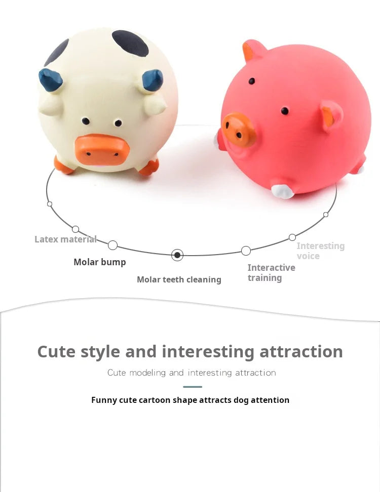Durable Animal Design Squeaky Chew Toys - Dental Health Toys for Dogs