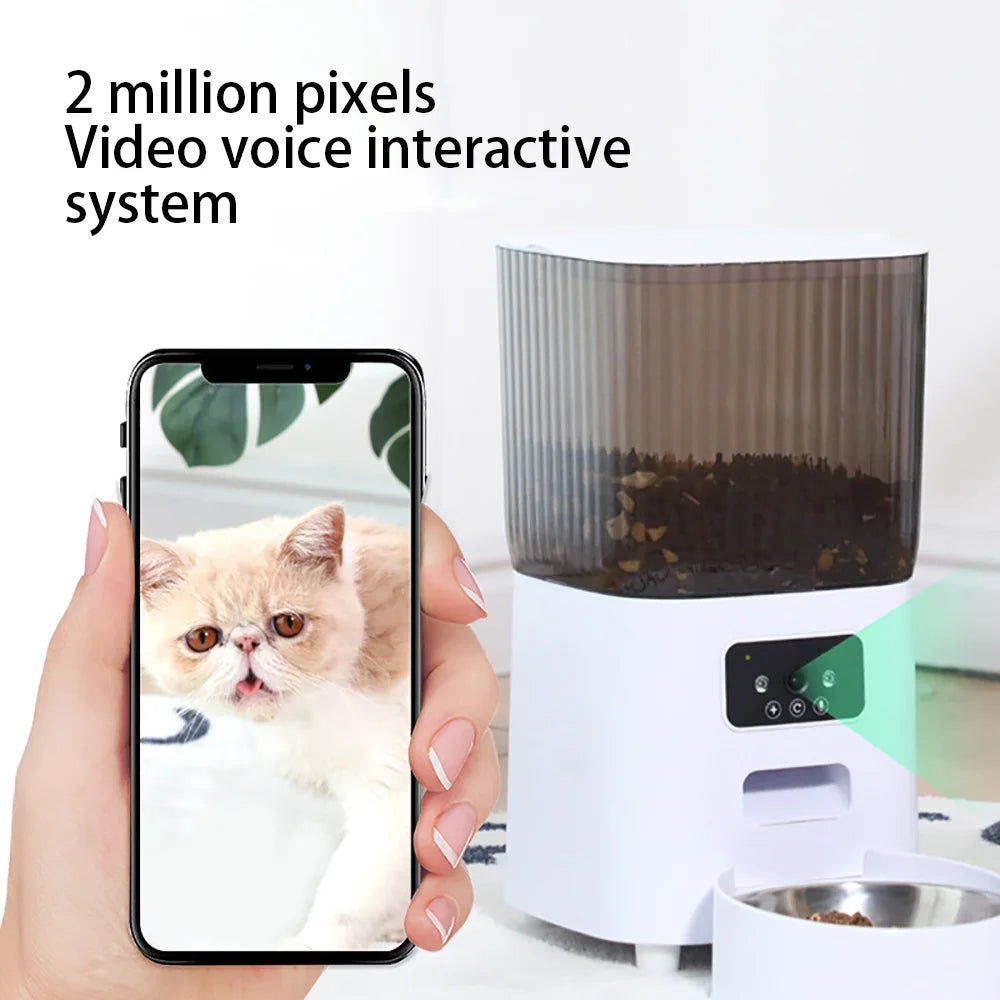 Smart WiFi Pet Feeder with HD Camera - 5L Automatic Food Dispenser