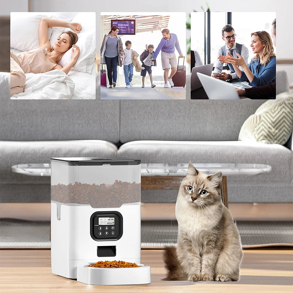 Women's Smart Automatic Pet Feeder with WiFi Control - 4L Large Capacity