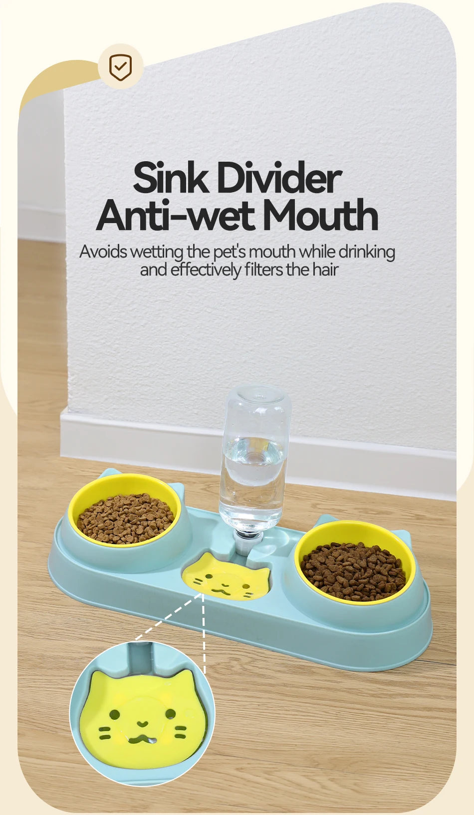 3-in-1 Pet Bowl Set with Automatic Water Dispenser and Dual Feeding System