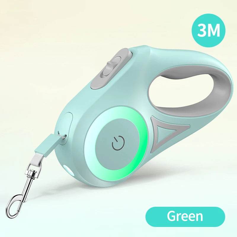 Automatic Retractable Dog Leash with LED Luminous Light for Safe Walking