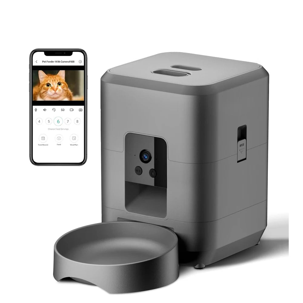 Smart Wi-Fi Pet Feeder with Camera - 2L Automatic Food Dispenser for Dogs & Cats