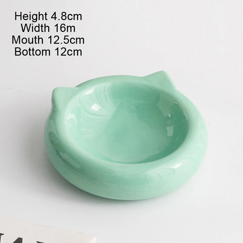 Cat Ear Ceramic Pet Bowl – Anti-Tip Food & Water Dish