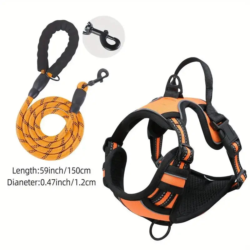 Reflective Front Clip Dog Harness with Handle