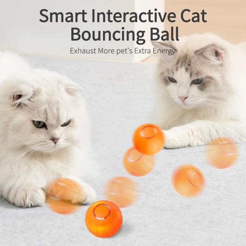 Smart Automatic Bouncing Cat Ball - Interactive LED Self-Moving Pet Toy