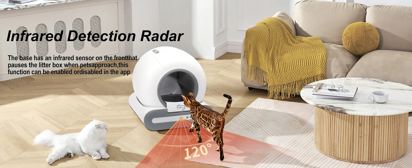 Automatic Cat Litter Box with mat - Self-Cleaning with App Control