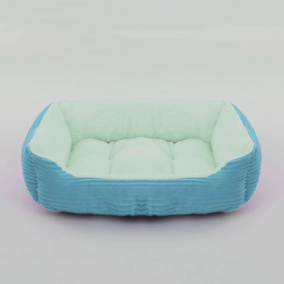 Square Plush Calming Dog & Cat Bed – Waterproof Oxford Sofa Cushion for Small & Medium Pets