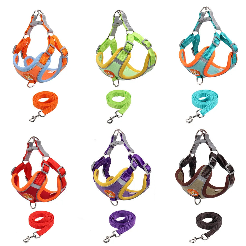No-Pull Harness and Leash Set - Reflective Vest for Small Dogs
