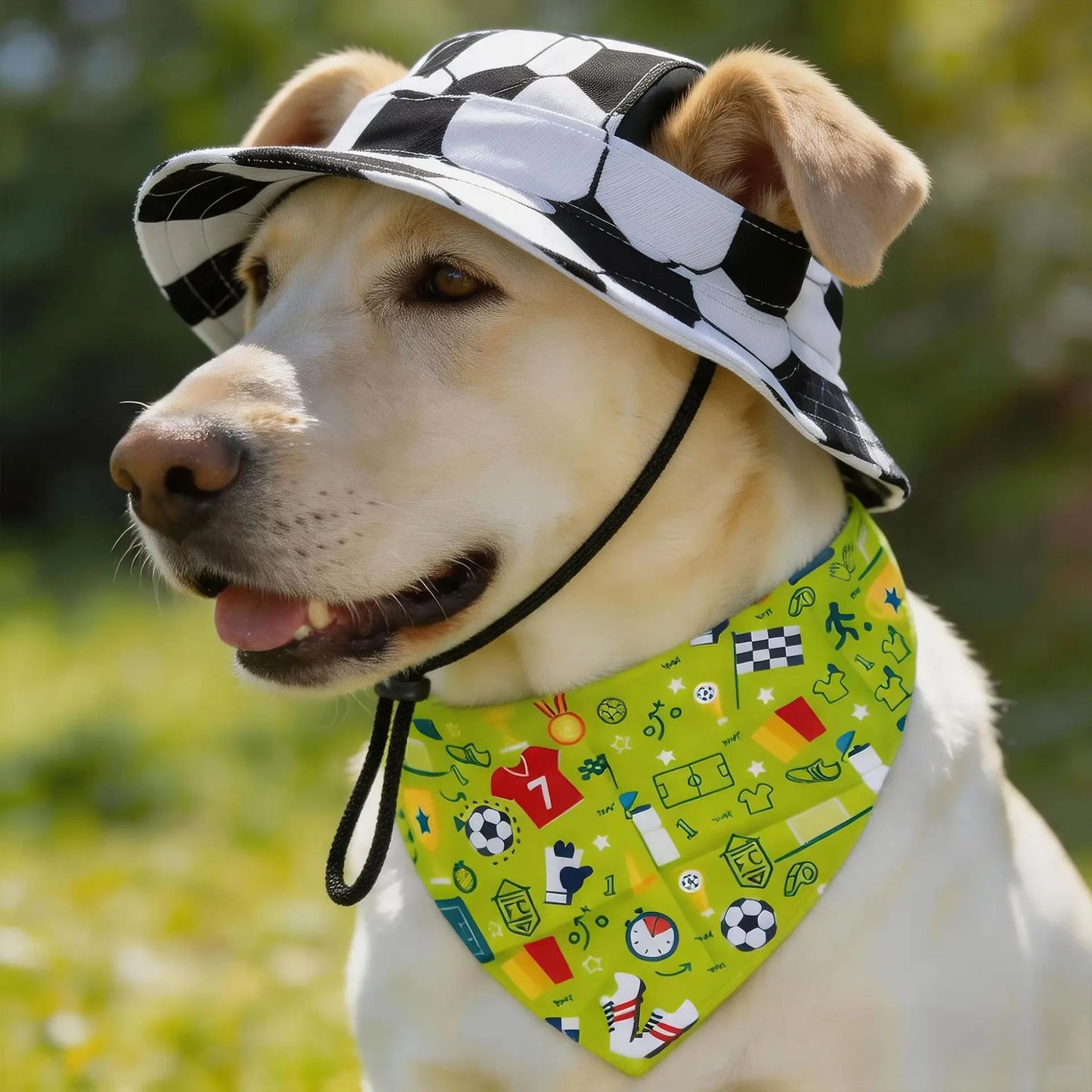 Football Fan Hat & Scarf Costume Set for Dogs & Cats