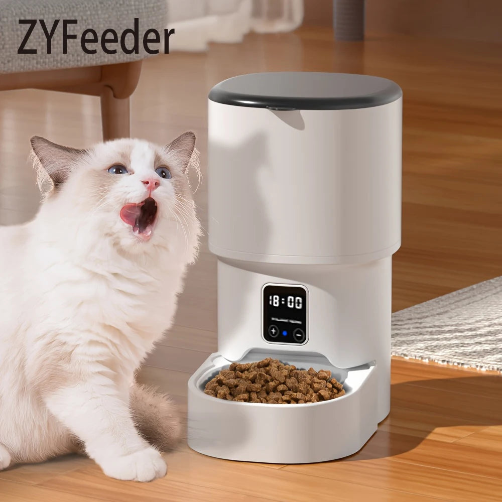 4L Smart WiFi Pet Feeder with Button Control - Intelligent Automatic Food Dispenser for Cats & Dogs